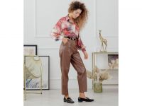 Pantalon ample noir en cuir écologique