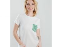 T-shirt blanc AZURI avec une poche colorée