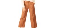 ICHI - Pantalon Large 7/8 Camel