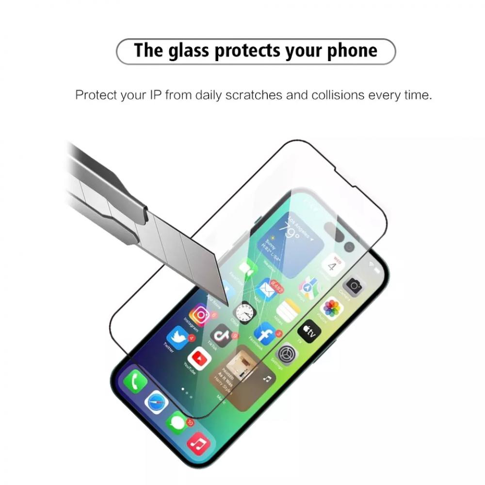 Protection d'écran iPhone 13 pro max/14plus Transparent couverture complet avec kit d'installation - 4