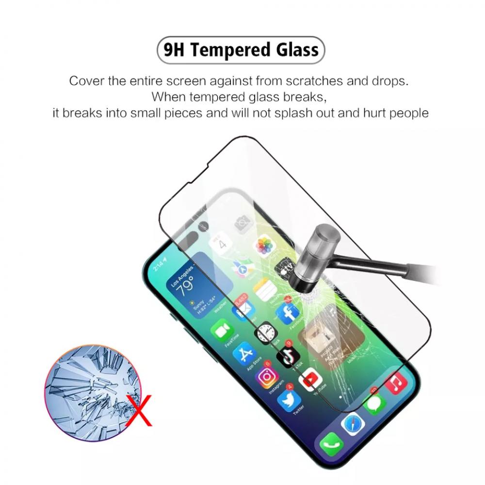 Protection d'écran iPhone 13 pro max/14plus Transparent couverture complet avec kit d'installation - 5